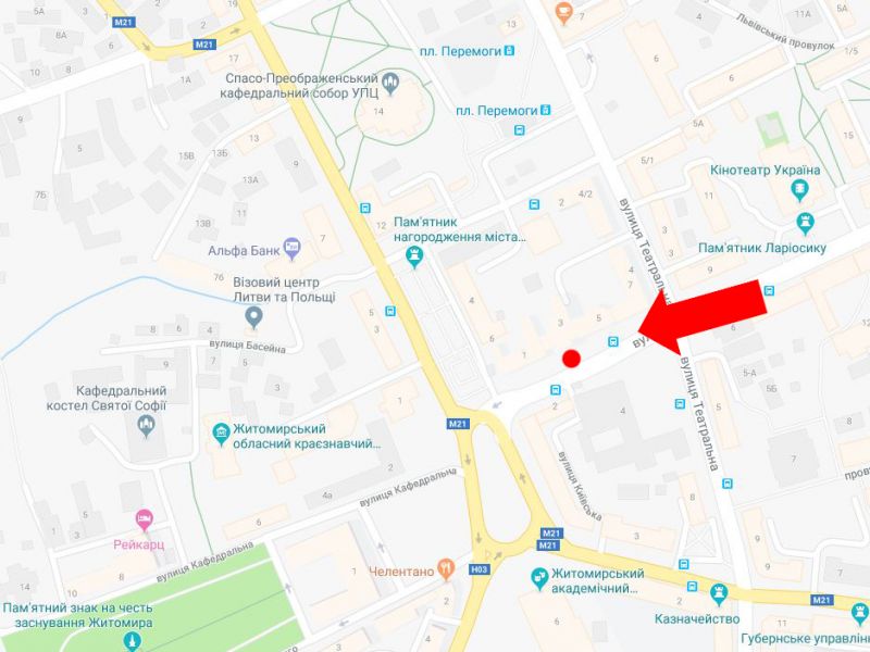 Ситилайт, Житомир, Київська вул., 3, зупинка "Готель" Україна ", в сторону Соборної пл.