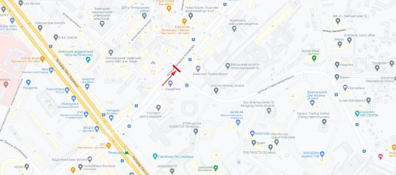 Скролл/Ситилайт, Киев, Алмазова генерала вул. 6, рух від пл. Л.Українки