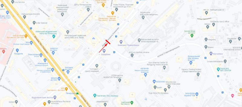 Скролл/Ситилайт, Киев, Алмазова генерала вул. 6, рух від пл. Л.Українки