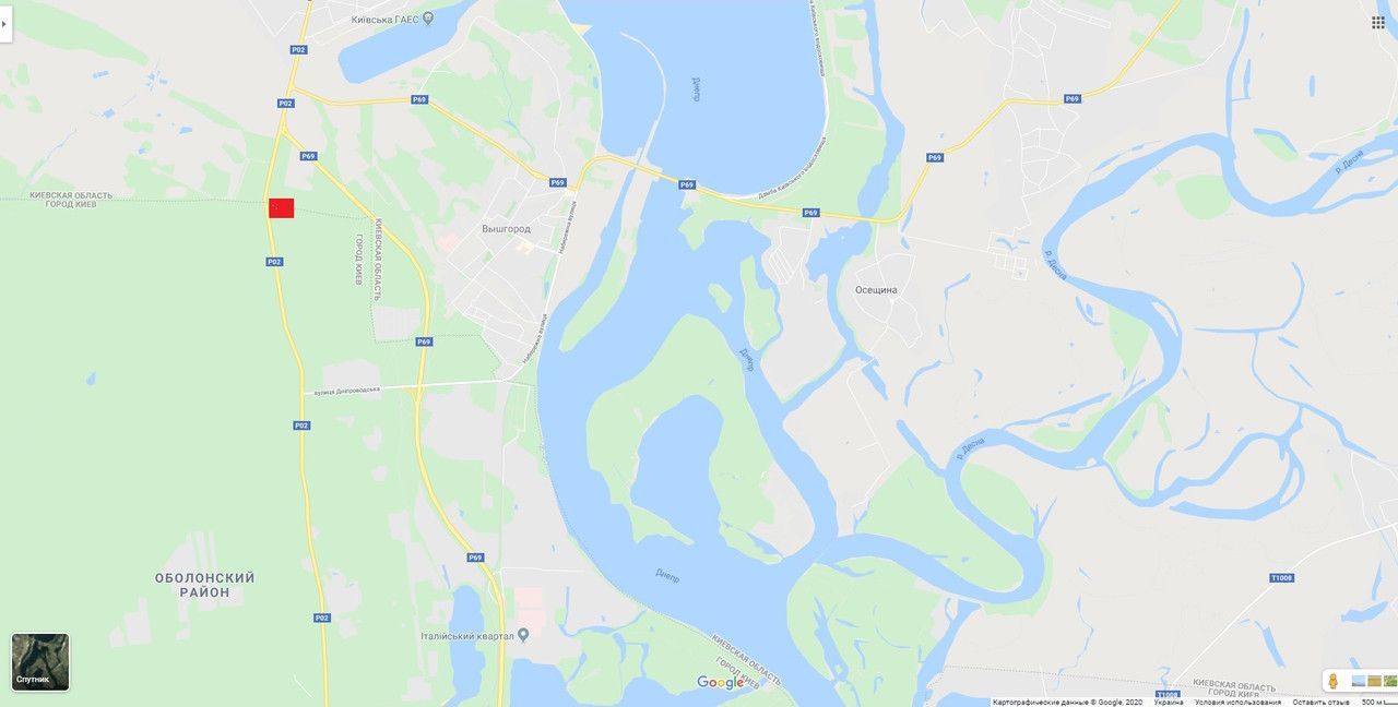 Билборд/Щит, Вышгород, г.Вышгород,дорога Р-02,от пл.Шевченко 750 м.