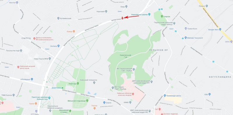 Скролл/Ситиборд, Киев, Теліги О. вул./ вул. Петропавлівська д.№15