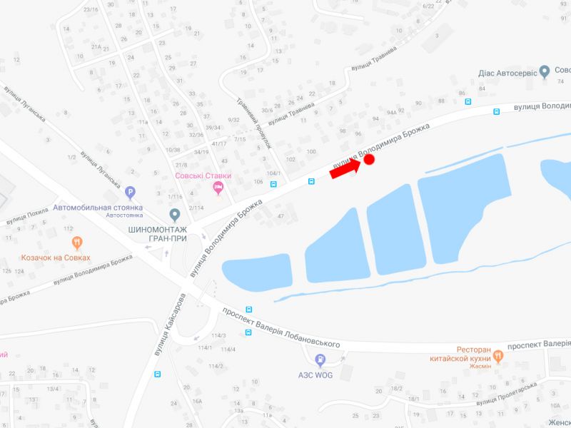 Билборд/Щит, Киев, Брожка вул. (колиш. Кіровоградська вул.), в бік вул. Ізюмської