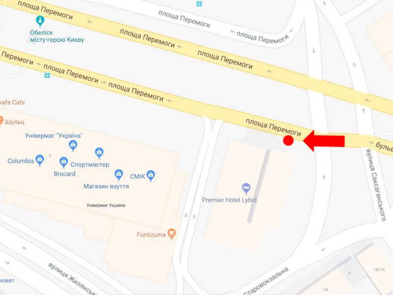 Сітілайт, Київ, Перемоги пл., 1, на світлофорі, біля готелю "Либідь", в сторону Повітрофлотського моста