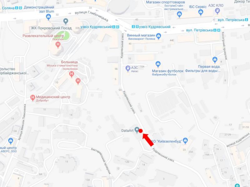 Білборд/Щит, Київ, Кудрявський узвіз, 5, в сторону вул. Глибочицької