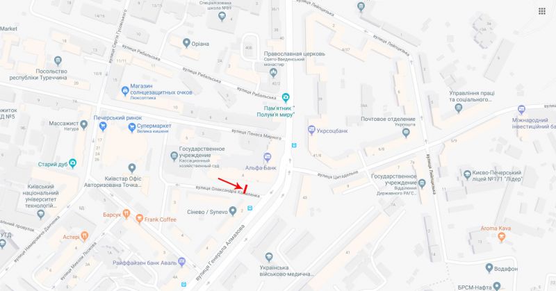 Сітілайт, Київ, Копиленка Олександра вул. 2/46, рух в напрямку вул. Алмазова Генерала