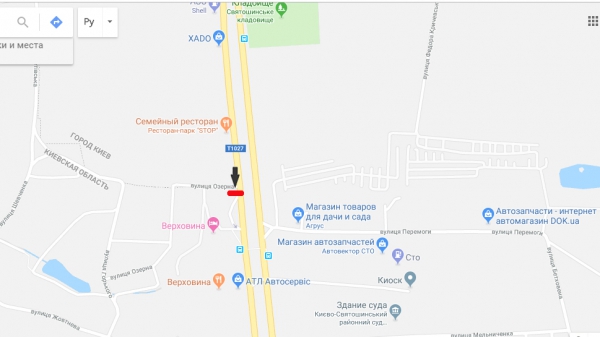 Білборд/Щит, Київ, вул. В.Кільцева / заправка "БРСМ", р-н "Верховина", ТЦ "Діамант", в напр. Одеської пл.