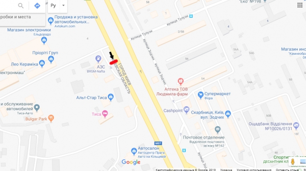 Білборд/Щит, Київ, вул. В.Кільцева / "ТИСА"/ авт-н "SKODA", АЗС "БРСМ" в напр. Одеської пл.