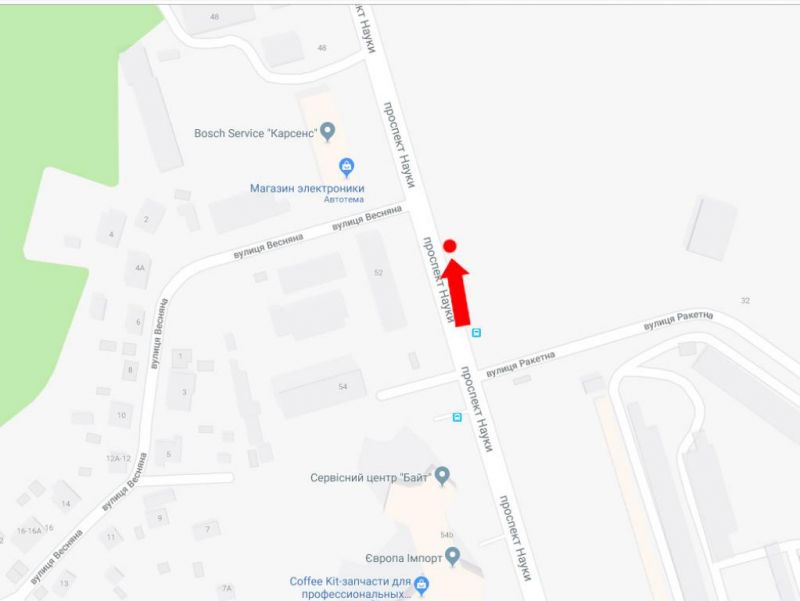 Билборд/Щит, Киев, Науки пр, 52 - вул. Ракетна, в сторону Деміївської пл.