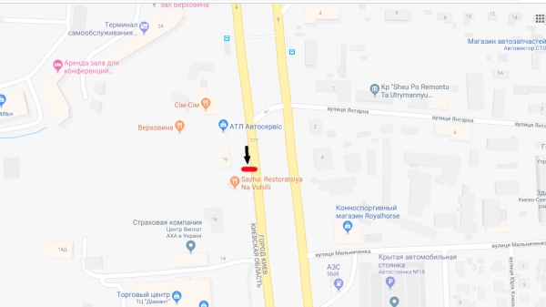 Билборд/Щит, Киев, вул. В.Кільцева/ ресторан "САЖА" в напр. Одеської пл. (верхній)