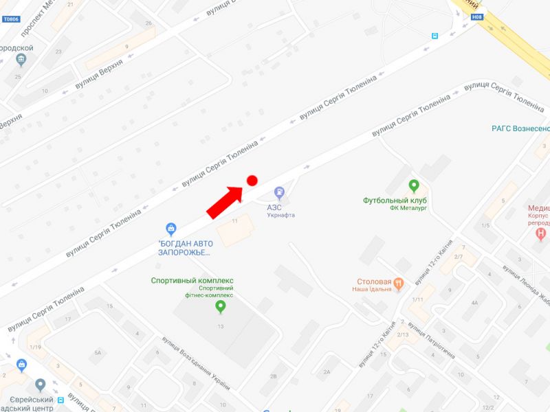 Білборд/Щит, Запоріжжя, Тюленіна вул., Навпроти АЗС "Укрнафта", 500 м до Соборного пр. (колиш. пр. Леніна)