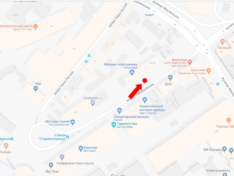 Сітілайт, Київ, Старовокзальна вул., 14/16, в сторону вул. Жилянської, пл. Перемоги