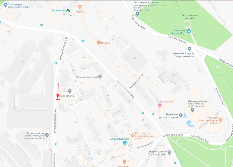 Скролл/Ситилайт, Киев, Князів Острозьких (Московська) вул. 5/2, рух в напрямку ст. м. "Арсенальна"