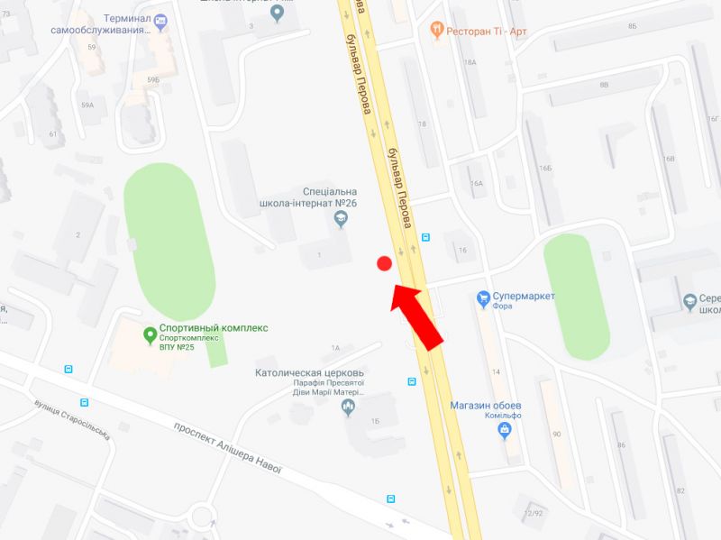 Билборд/Щит, Киев, Перова бул., 1 в бік пр. Ватутіна
