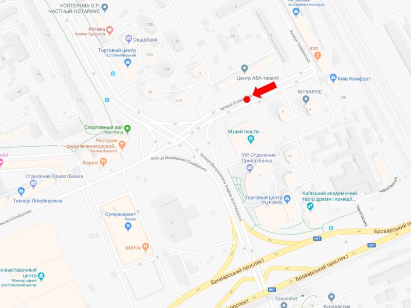 Білборд/Щит, Київ, Нестайка вул. (вул. Мильчакова) 5, роздільник, в сторону МВЦ, ст. м. "Лівобережна"