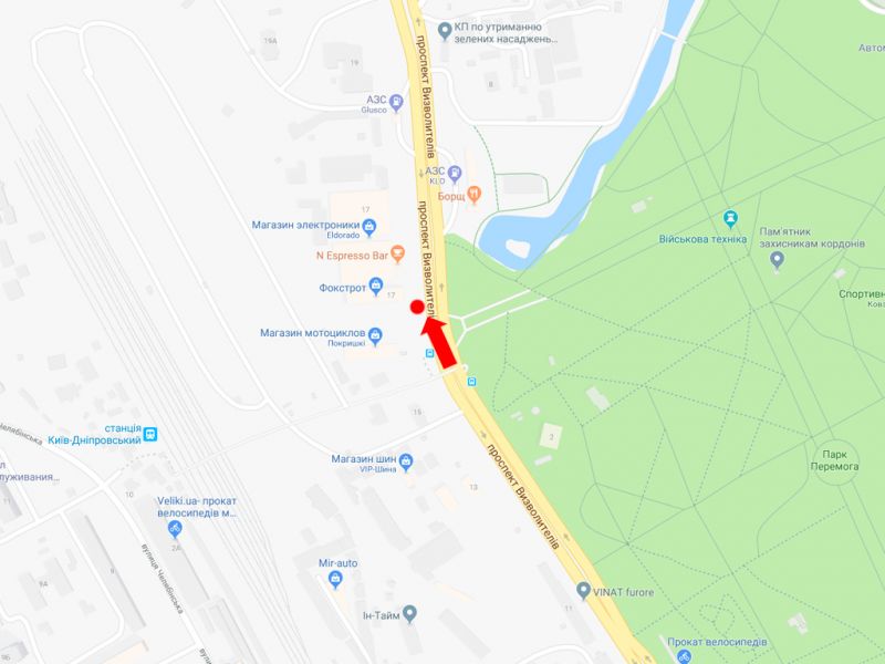 Білборд/Щит, Київ, Визволителів пр., 17, біля супермаркетів "Фокстрот" і "Ельдорадо", в сторону бул. Перова