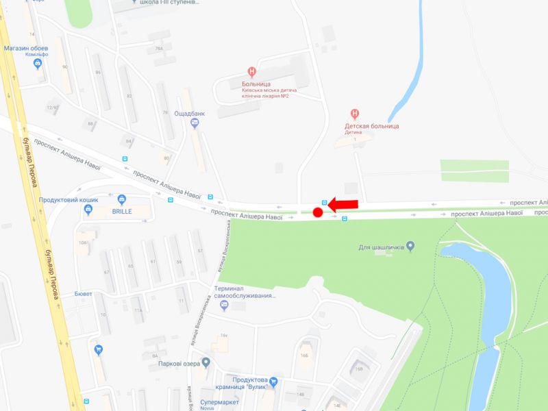 Білборд/Щит, Київ, Навої пр., 1а, роздільник, в сторону бул. Перова