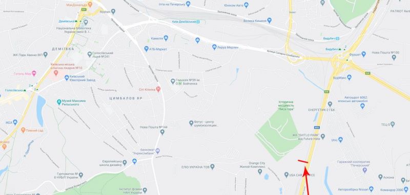 Суперсайт/Мегаборд, Киев, Столичне шосе, рух в напрямку ЖК "Svitlo Park", ст. м. "Видубичі"