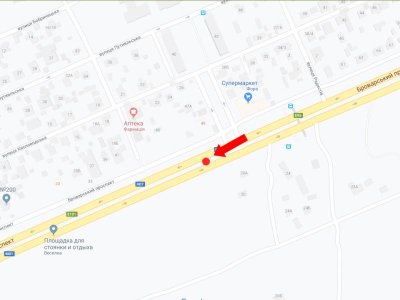 Білборд/Щит, Київ, Броварський пр., 45, роздільник, в сторону ст.м. "Лісова", центру