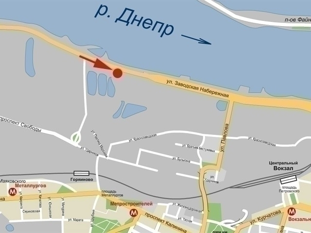 Билборд/Щит, Днепр, вул.Набережна Заводська, електроопора 243-245, перед заводом Євраз, на стороні заводу/ул.Набережная Заводская, электроопора 243-245, перед заводом ЕВРАЗ, на стороне завода
