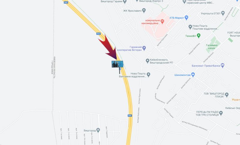 Билборд/Щит, Киев, Мінський пр-т/ 2 км від перекрестя,наліво на Вишгород,прямо на вул.Богатирська (А)