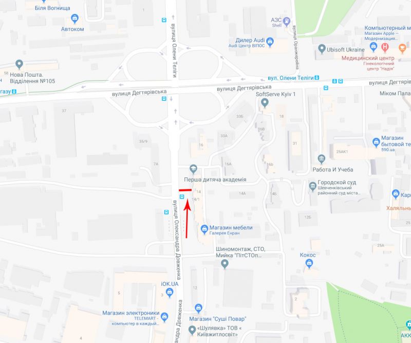 Скрол/Сітіборд, Київ, Довженка Олександра вул. 14, в напрямку до вул. О.Теліги