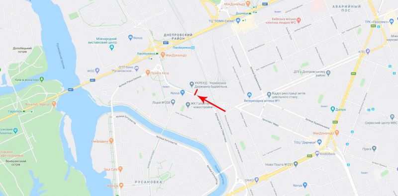 Роллер/Призматрон, Киев, Сверстюка Євгена вул. 23, супермаркет "Novus", рух в напрямку ст. м. "Лівобережна"