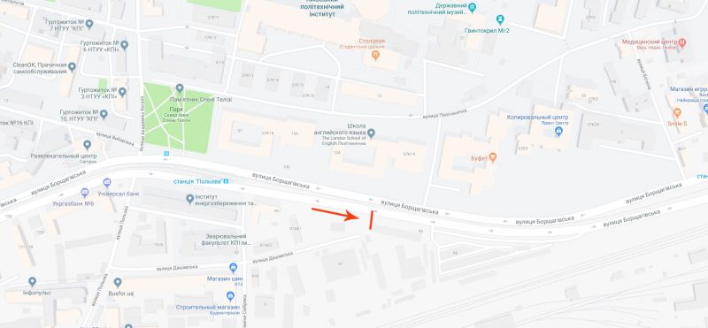 Скролл/Ситиборд, Киев, Борщагівська вул. 97-А - вул. Політехнічна, в центр