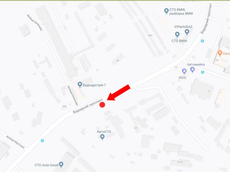 Білборд/Щит, Київ, Відрадний пр., 107, з центру