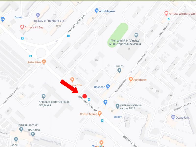 Билборд/Щит, Киев, Свободи пр., 8/28 - вул. Межова, в бік пр. Правди