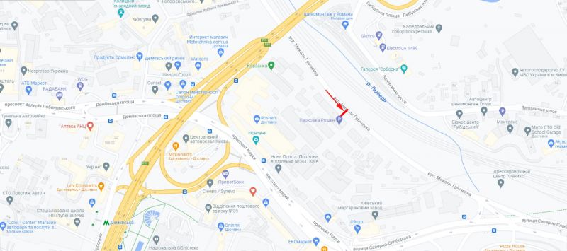 Ролер/Призматрон, Київ, Грінченка М. вул. завод"Рошен" до Саперно-Слобідської вул.