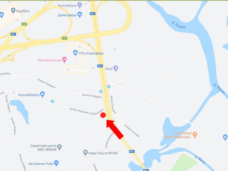 Білборд/Щит, Київ, Столичне шосе / вул. Заболотного, поворот на авторинок, в центр