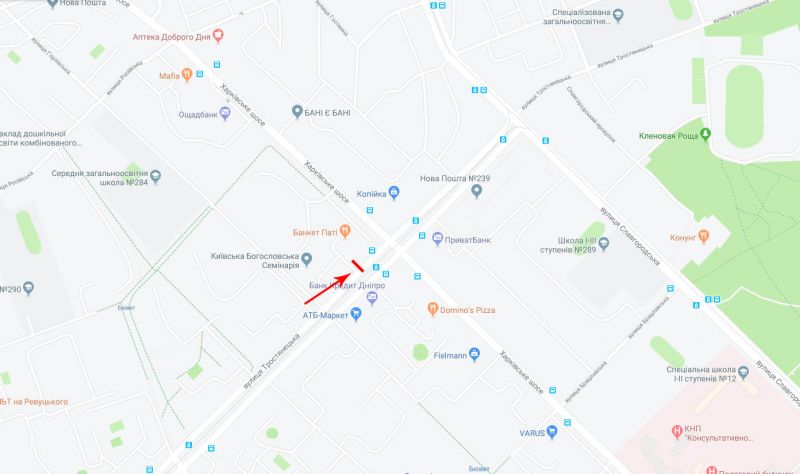 Билборд/Щит, Киев, Тростянецька вул. 3, світлофор, рух в напрямку Харківського шосе