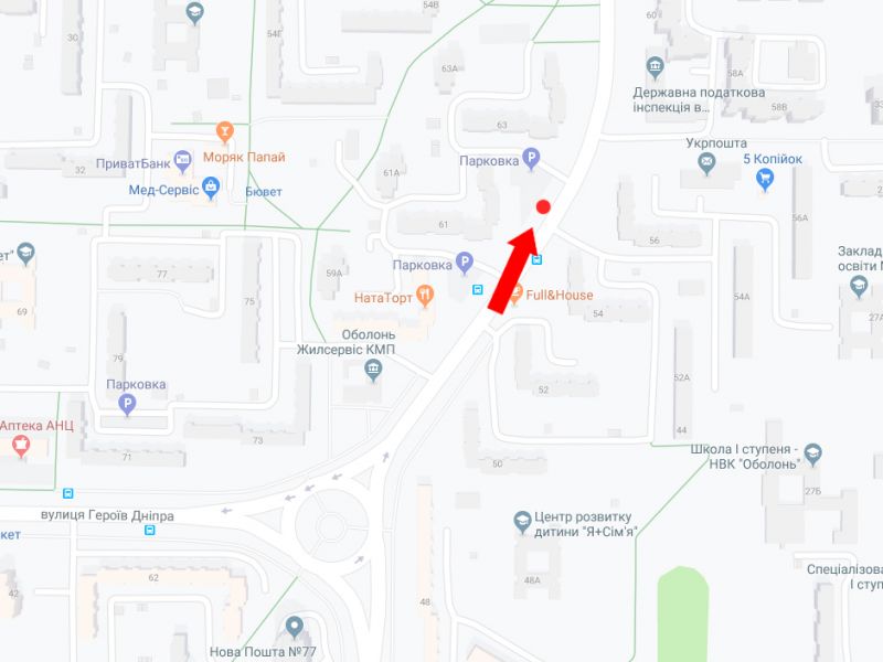 Білборд/Щит, Київ, Героїв Сталінграда пр., 61 в сторону вул. Північної