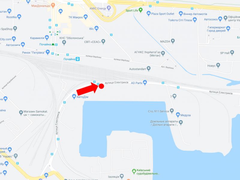 Билборд/Щит, Киев, Електриків вул., 12, навпроти, в сторону вул. Набережно-Рибальської