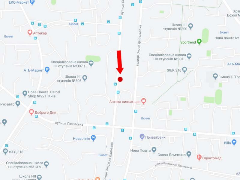 Билборд/Щит, Киев, Бальзака вул., 77, в сторону супермаркету "Нова лінія", вул. Цвєтаєвої