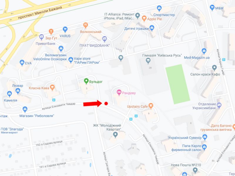 Билборд/Щит, Киев, Чавдар вул., 7, в сторону супермаркету "Novus", вул. Гмирі