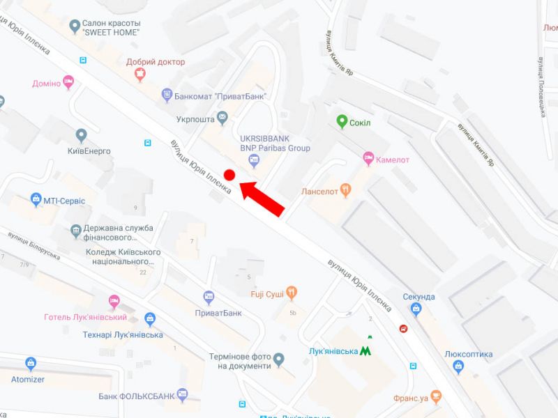 Ситилайт, Киев, Іллєнко вул. (колиш. Мельникова вул.), 6, в сторону ст.м. "Дорогожичі"