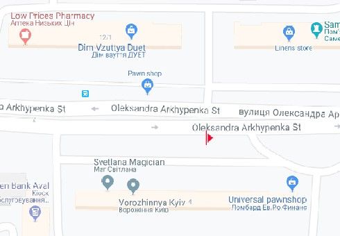 Билборд/Щит, Киев, Архипенка Олександра вул. (Мате Залки вул.), 4