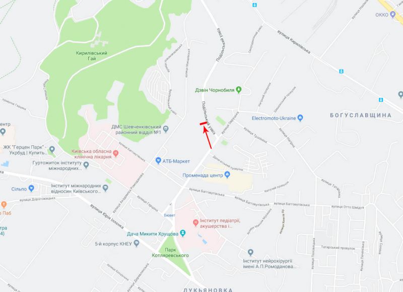 Ситилайт, Киев, Подільський узвіз/вул. Овруцька в напрямку до вул. Кирилівська