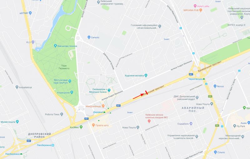 Билборд/Щит, Киев, Броварський пр-т 29, рух в напрямку ст. м. "Чернігівська"