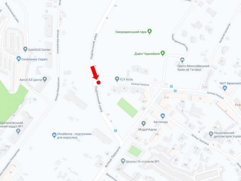Сітілайт, Київ, Подільський узвіз, в сторону центру, вул. Овруцької