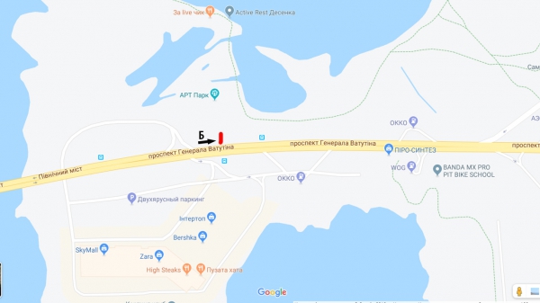 Білборд/Щит, Київ, просп. Романа Шухевича (Генерала Ватутіна) напроти ТРЦ "Скай Молл", маг. "АШАН" в напр. Троєщина