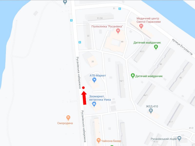 Сітілайт, Київ, Русанівська набережна, 18, біля супремаркета "АТБ", в сторону ст. м. «Лівобережна»