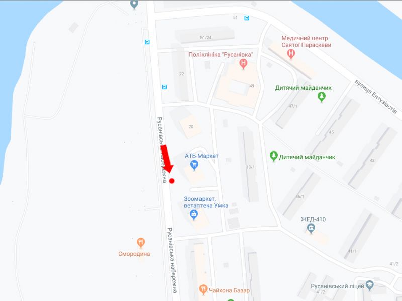 Сітілайт, Київ, Русанівська набережна, 18, біля супремаркета "АТБ", в сторону Русанівської бульвару