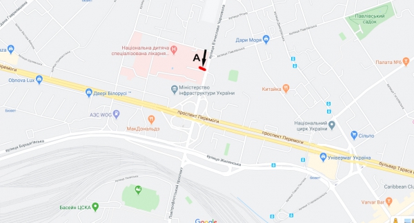 Скролл/Ситиборд, Киев, вул. В. Чорновола, 28/1 - "Охматдит" в напр. пр. Повітряних Сил