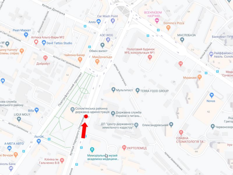 Сітілайт, Київ, Народного Ополчення вул., 3, роздільник, в сторону пл. Севастопольської, в центр