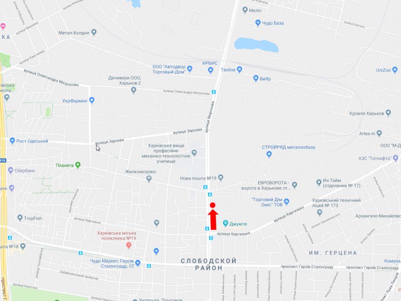 Билборд/Щит, Харьков, Морозова вул., 21 - вул. Костичева, в бік пр. Московського