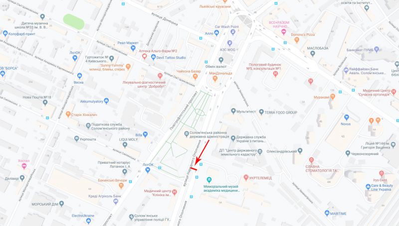 Скролл/Ситилайт, Киев, Святослава Хороброго вул. 5 (Народного ополчення вул. 5), світлофор