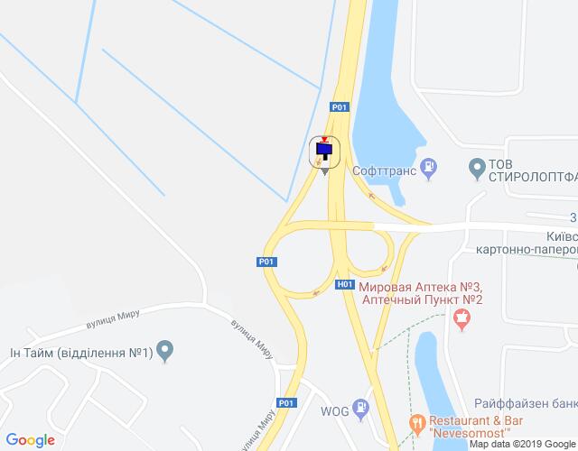 Билборд/Щит, Трассы, Дніпровське шосе, траса Н-01 "Київ-Знам'янка", км 43+220 право, розв'язка на м. Обухів та м. Українка, в'їзд в м. Обухів з м. Київ
