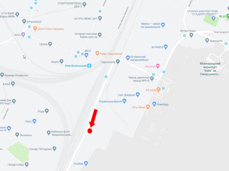 Билборд/Щит, Киев, Повітрофлотський пр., 50м до з/д переїзду, в бік Вишневого
